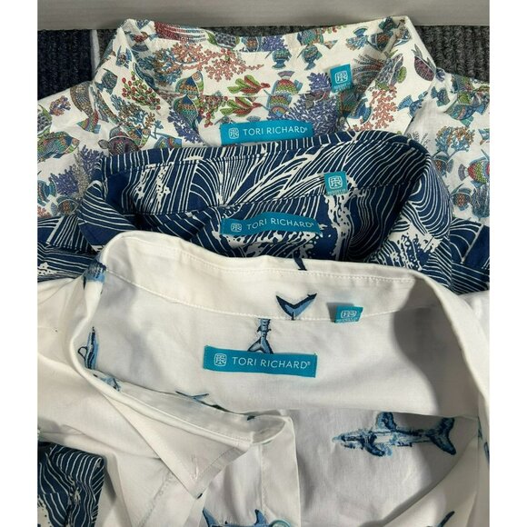Tori Richard Men's 3XL Resort Wear Button-Up Shirts Set Of 3 - Ocean Wave Shark - Picture 2 of 12